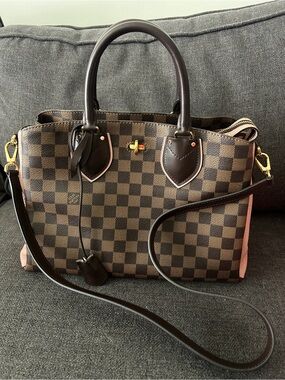 Louis Vuitton Cuir Taurillon Damier Ebene Normandy Magnolia Purse